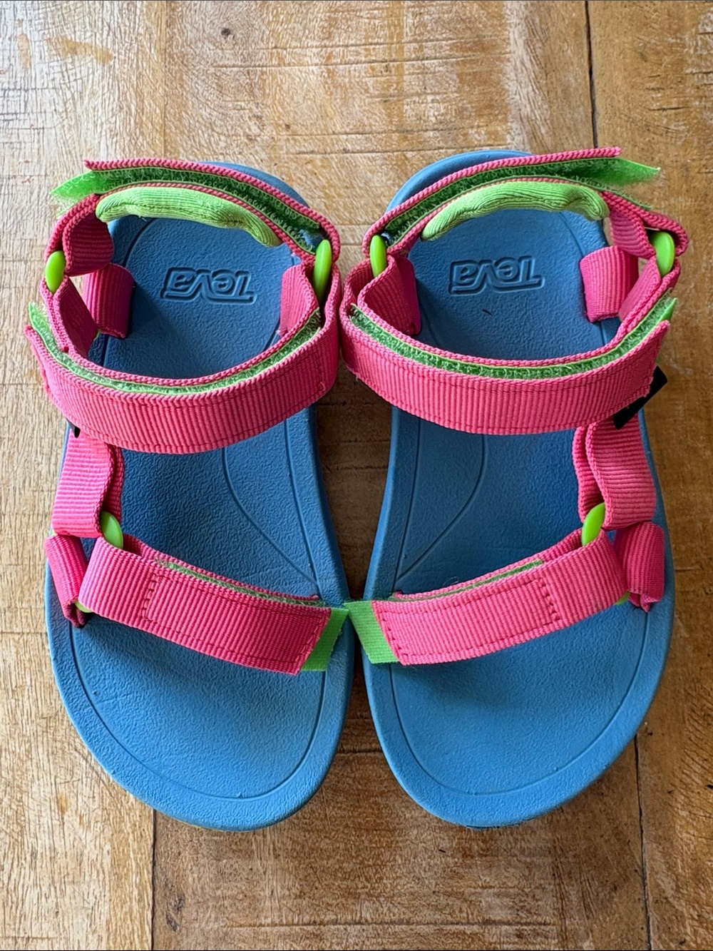 Teva Girls Pink and Blue Sandals size 11